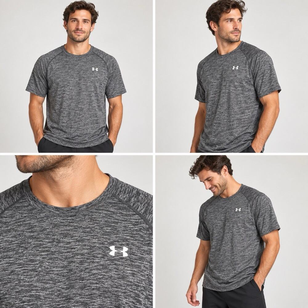 Under Armour HeatGear Shirt Mens XL Gray Loose Fit Short Sleeve Athletic Tee